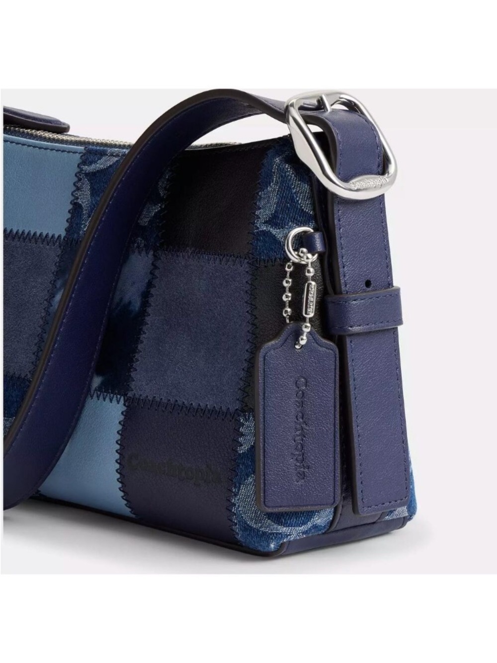 Coach NWT Coachtopia Denim Patchwork Shoulder Bag in Multiple Blue Tones. - Picture 3 of 5